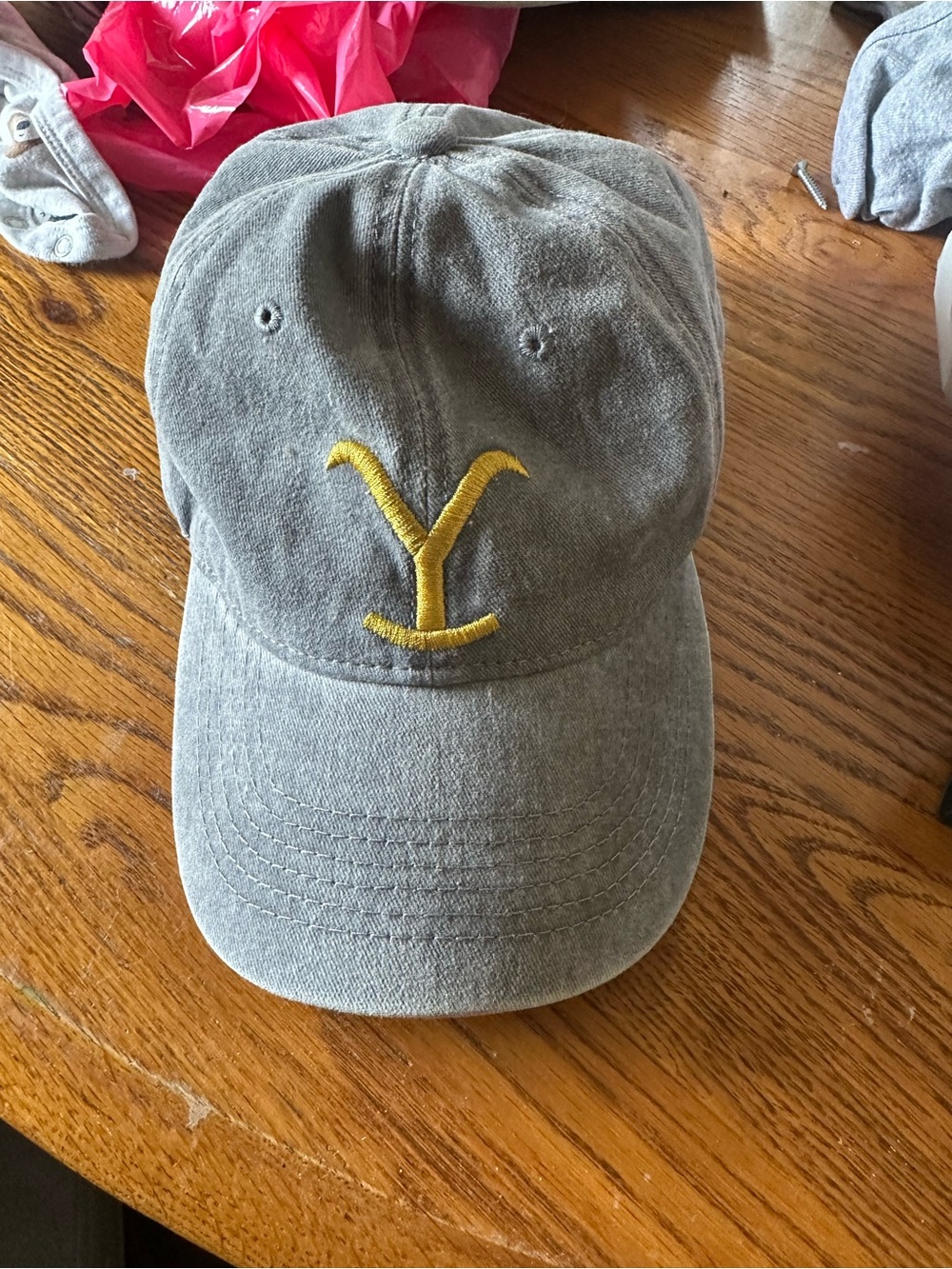 Gray Baseball Cap with Yellow Embroidered Y - Unbranded